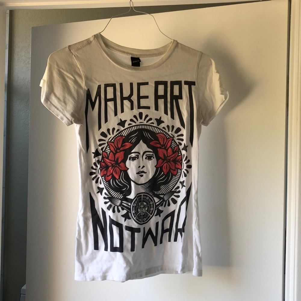 Obey “Make Art Not War” women’s t shirt